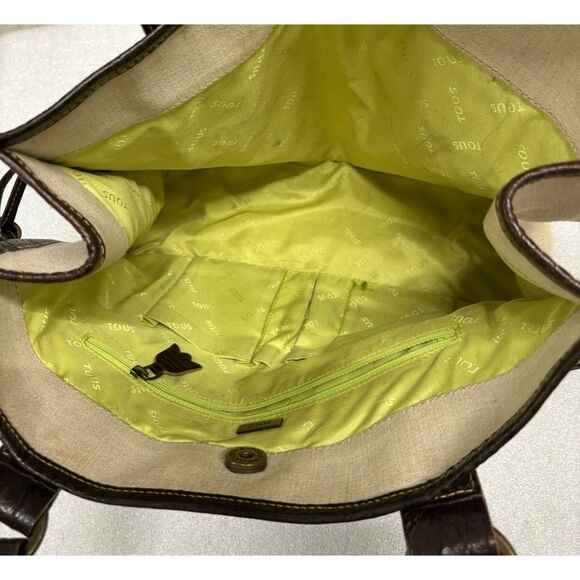 Vintage RARE TOUS Canvas / Leather Everyday Shoulder Tote - Picture 6 of 10